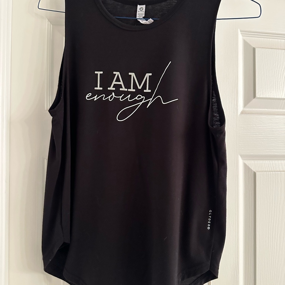 Glyder Black Muscle Tee with Empowering Script